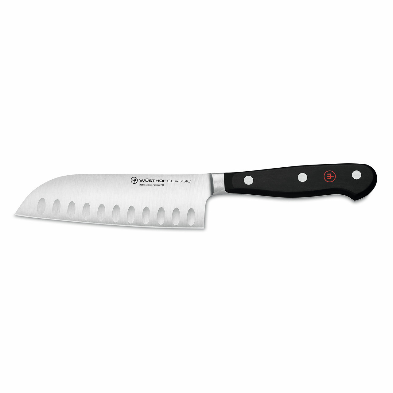 Classic, Santoku Klingenlänge 140 mm / 264 mm lang mit Kullenschliff